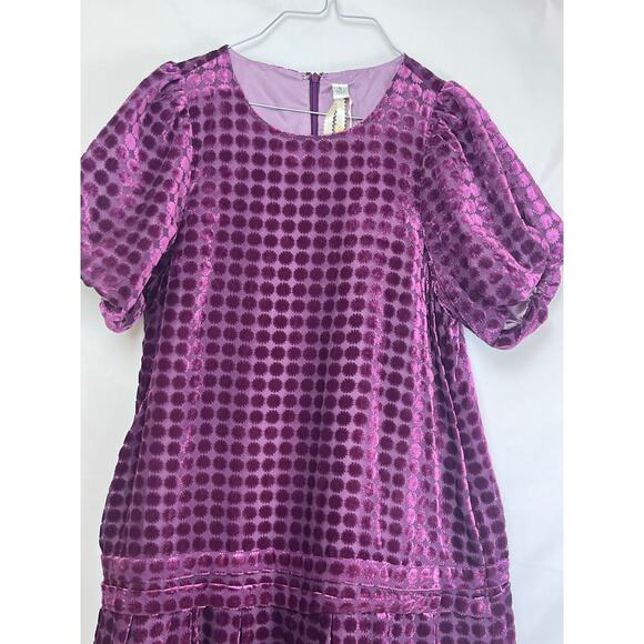 NWT Uncle Frank Women's Small Purple Burnout Short Sleeve 70s Baby Doll Dress - Picture 8 of 11